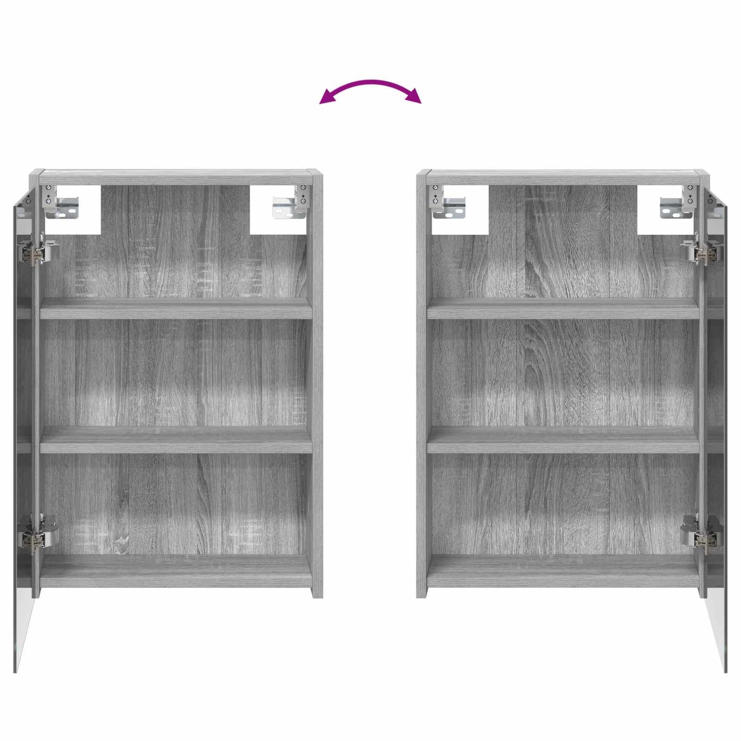 Bathroom Mirror Cabinet Grey Sonoma 43 x 16 x 62.5 cm