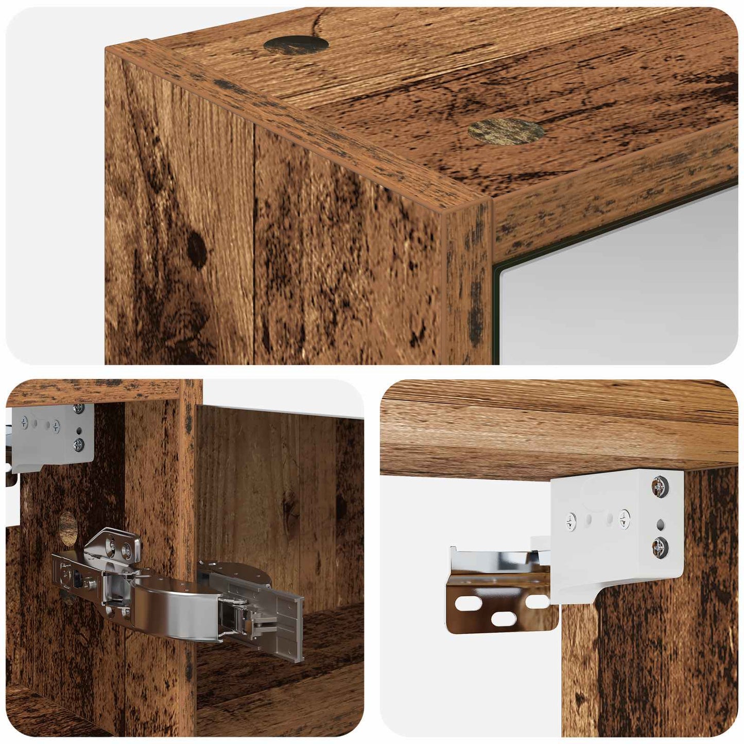Bathroom Mirror Cabinet Old Wood 43 x 16 x 62.5 cm