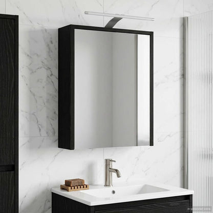 Bathroom Mirror Cabinet Black Oak 43 x 16 x 62.5 cm
