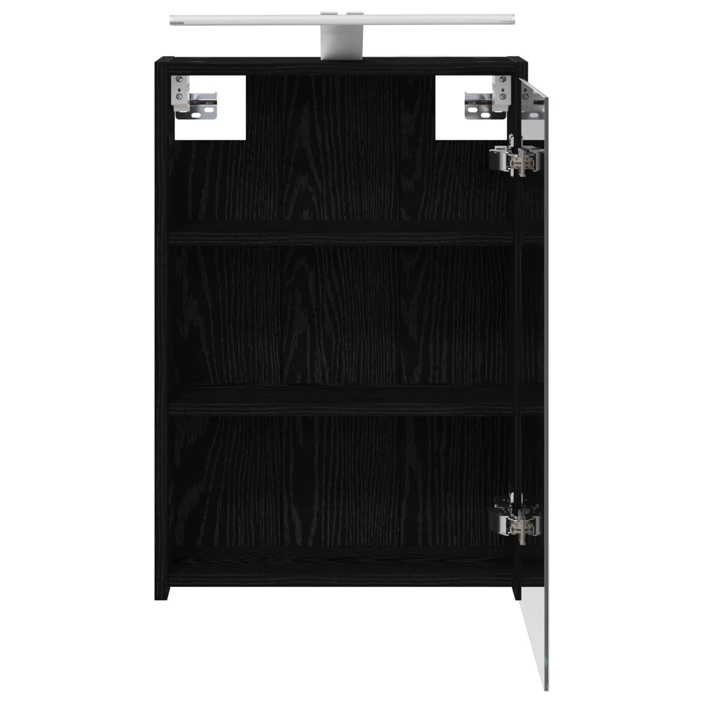 Bathroom Mirror Cabinet Black Oak 43 x 16 x 62.5 cm