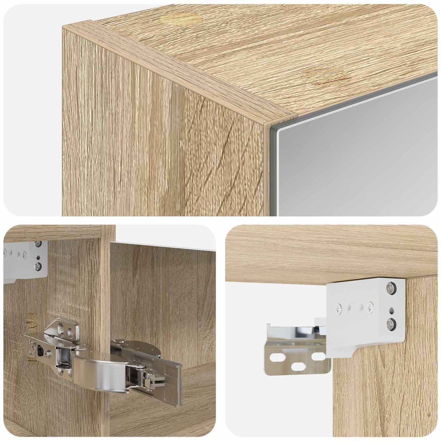 Bathroom Mirror Cabinet Sonoma Oak 43 x 16 x 62.5 cm