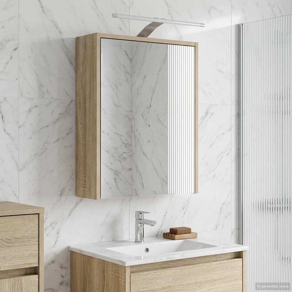 Bathroom Mirror Cabinet Sonoma Oak 43 x 16 x 62.5 cm