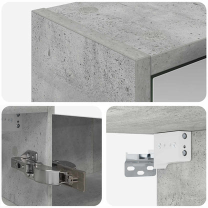 Bathroom Mirror Cabinet Concrete Grey 43 x 16 x 62.5 cm