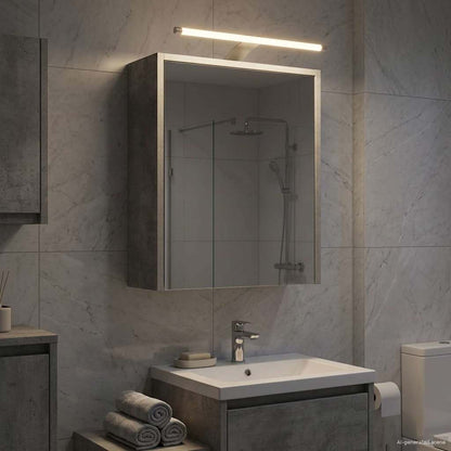 Bathroom Mirror Cabinet Concrete Grey 43 x 16 x 62.5 cm