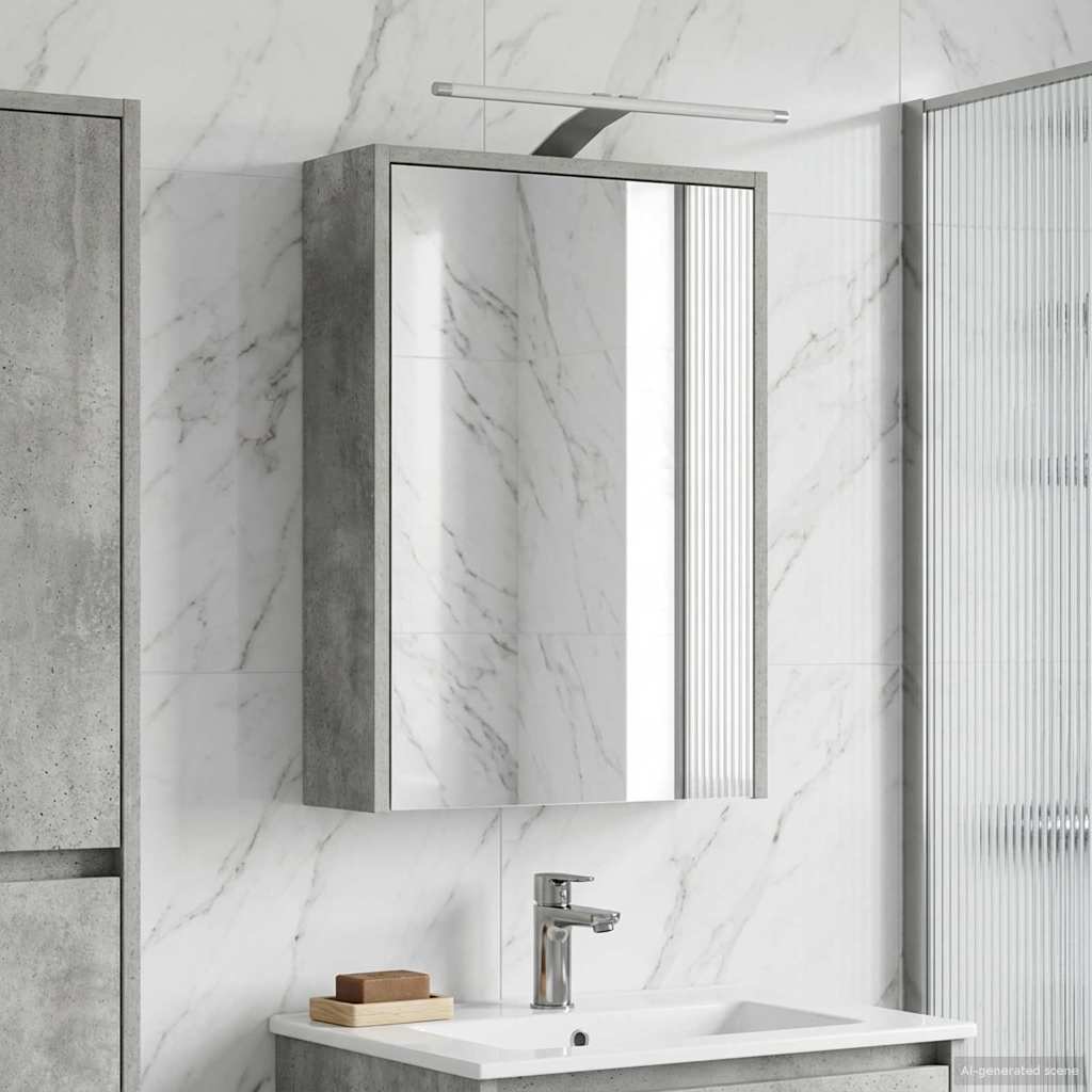 Bathroom Mirror Cabinet Concrete Grey 43 x 16 x 62.5 cm