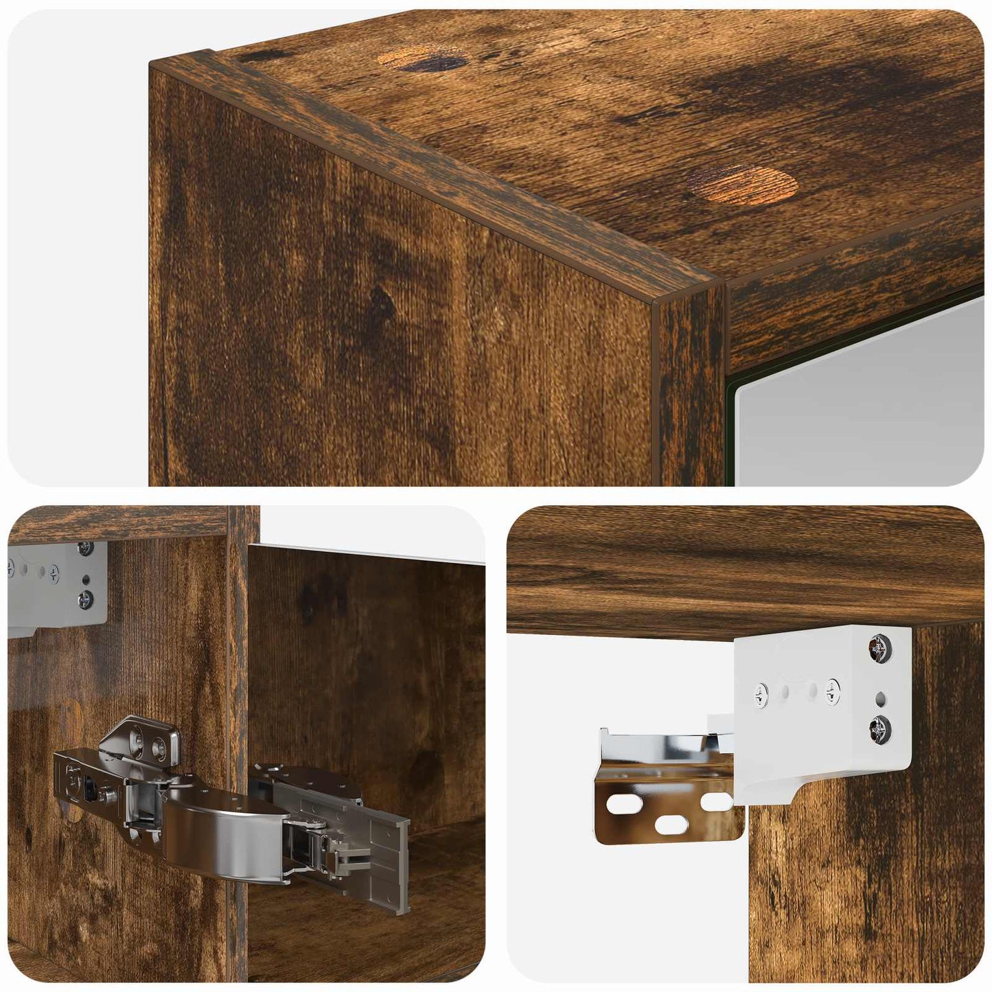 Bathroom Mirror Cabinet Smoked Oak 43 x 16 x 62.5 cm