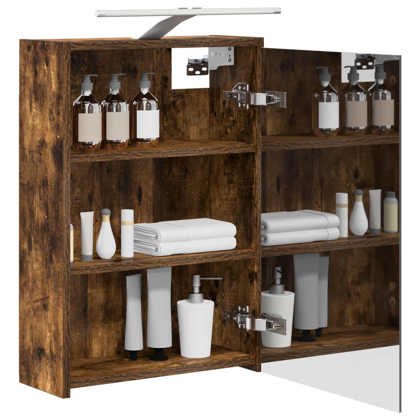 Bathroom Mirror Cabinet Smoked Oak 43 x 16 x 62.5 cm
