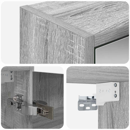 Bathroom Mirror Cabinet Grey Sonoma 43 x 16 x 62.5 cm