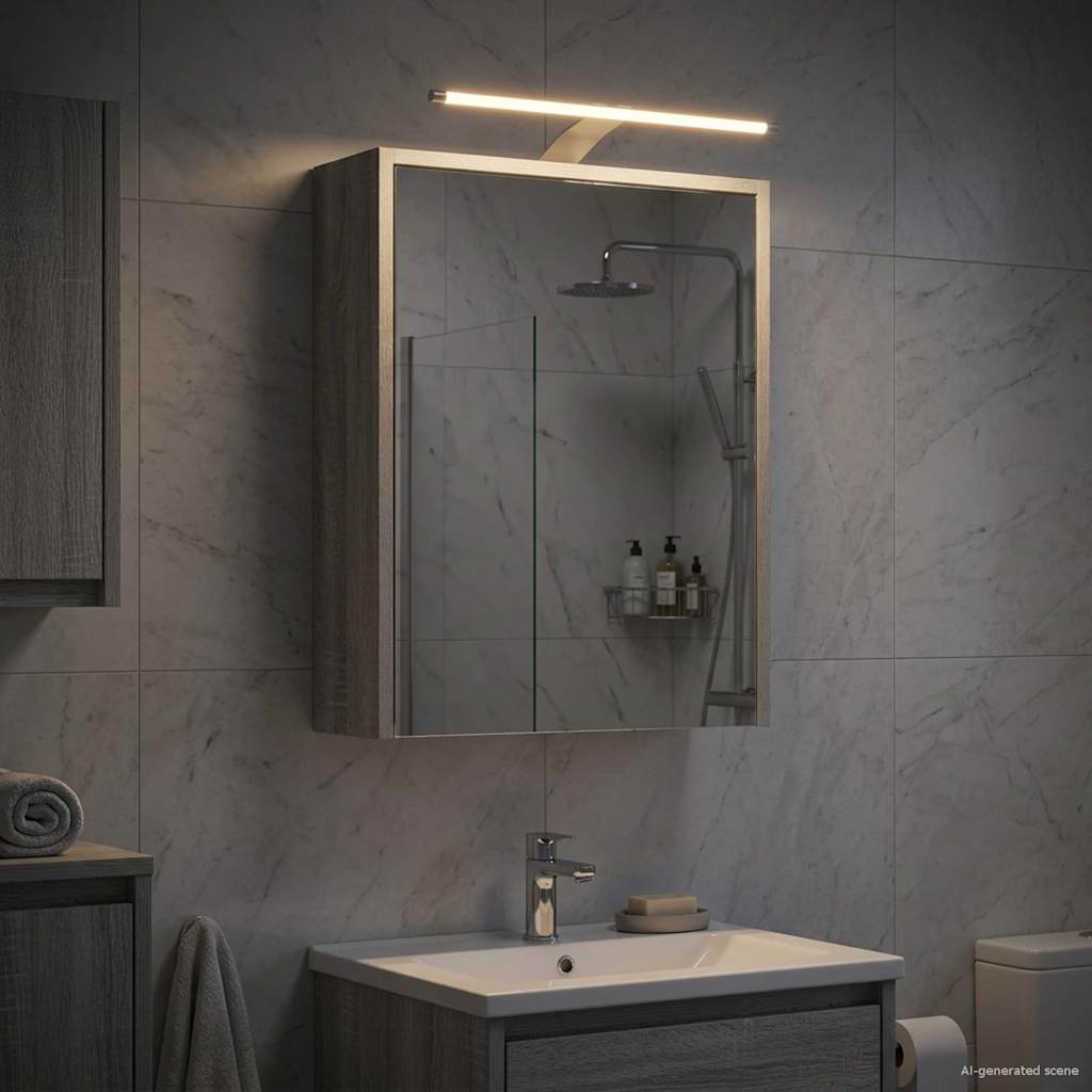 Bathroom Mirror Cabinet Grey Sonoma 43 x 16 x 62.5 cm