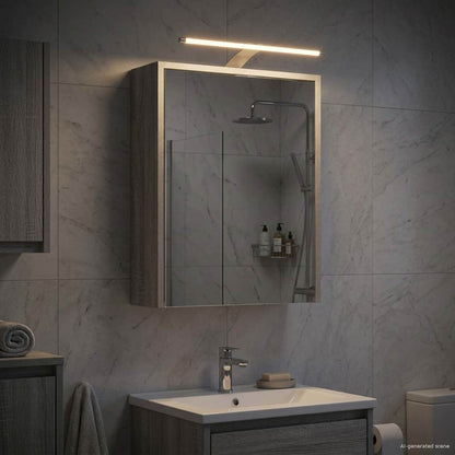 Bathroom Mirror Cabinet Grey Sonoma 43 x 16 x 62.5 cm