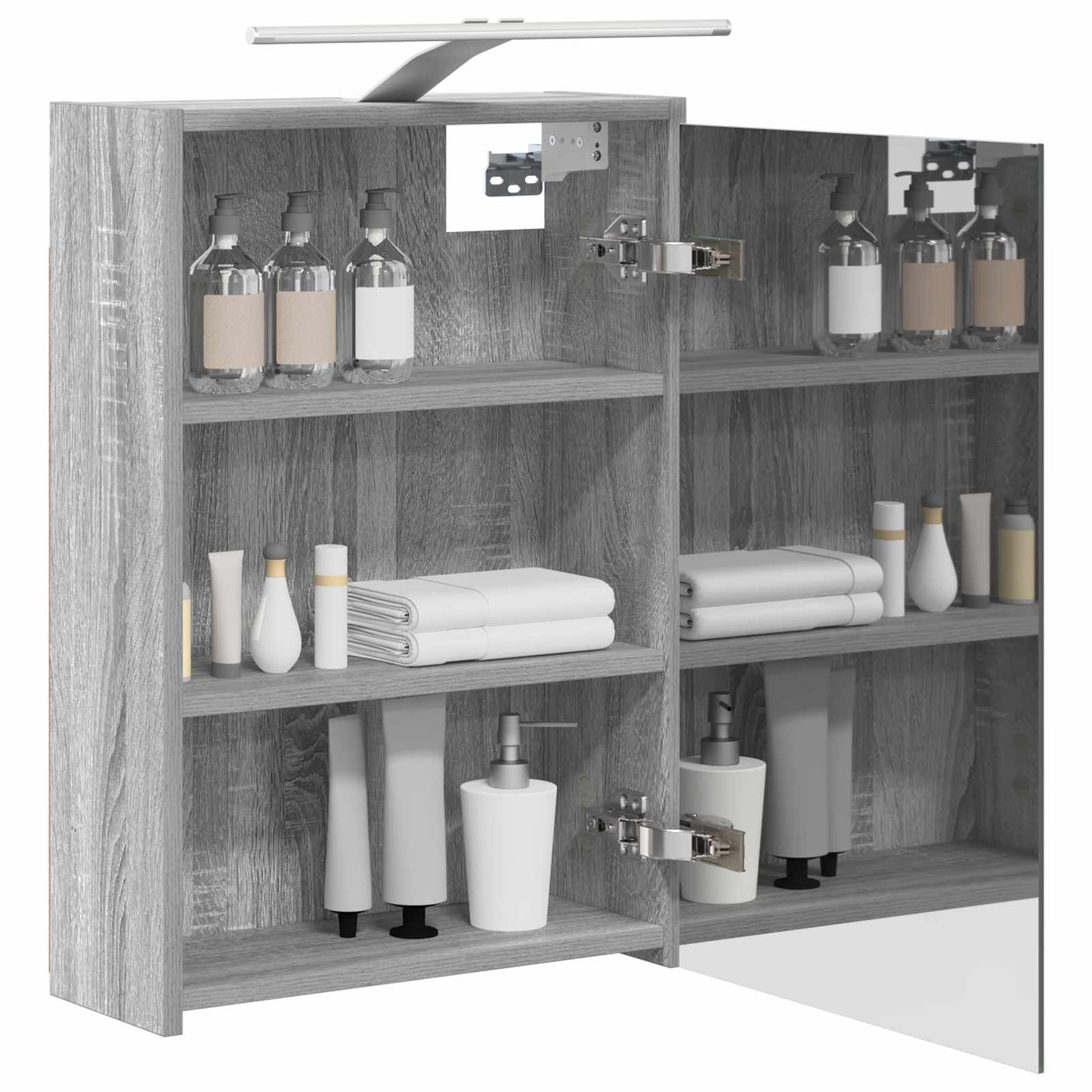 Bathroom Mirror Cabinet Grey Sonoma 43 x 16 x 62.5 cm