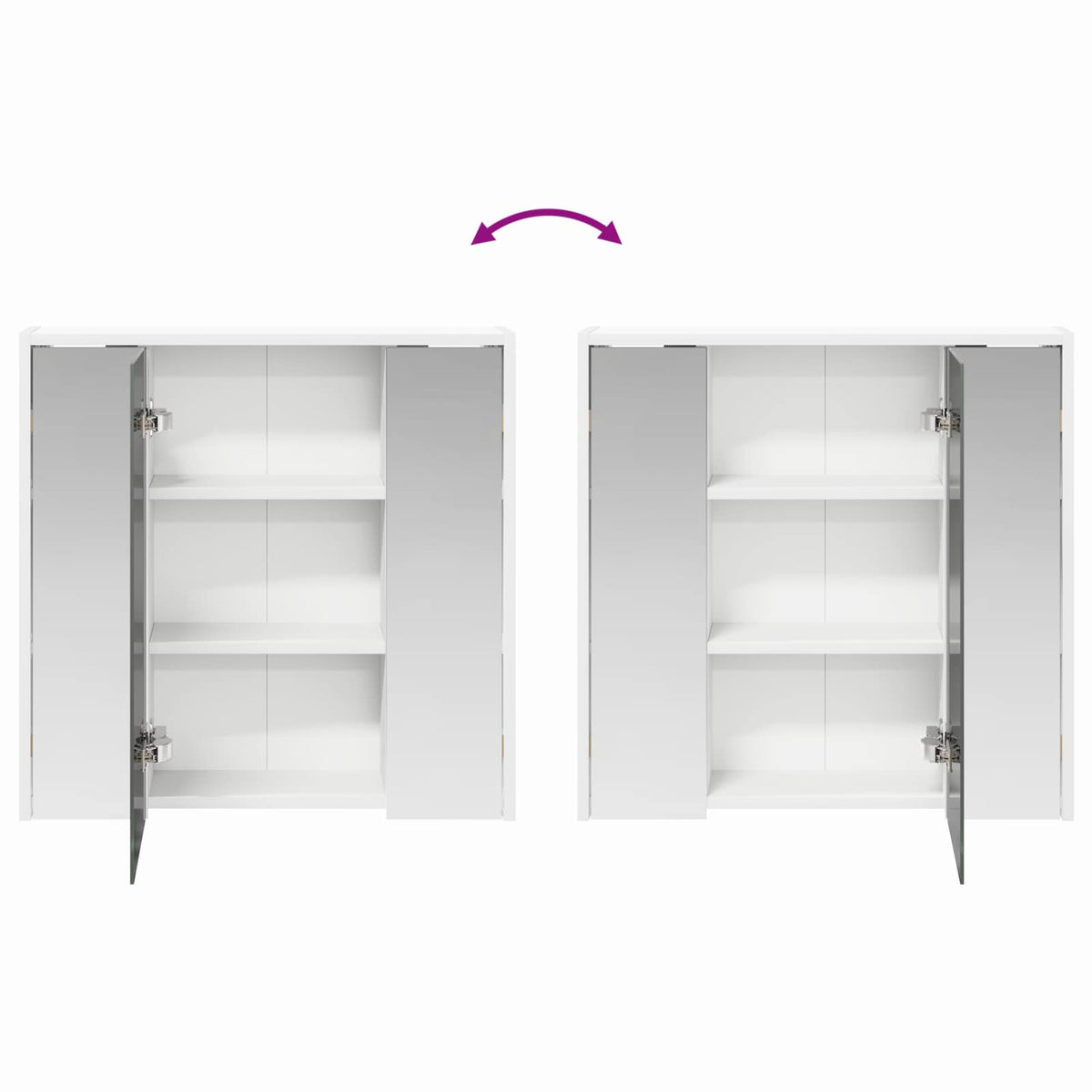 Bathroom Mirror Cabinet White 63.5 x 16 x 62.5 cm