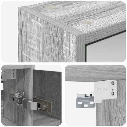Bathroom Mirror Cabinet Grey Sonoma 63.5 x 16 x 62.5 cm