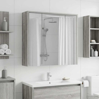 Bathroom Mirror Cabinet Grey Sonoma 63.5 x 16 x 62.5 cm