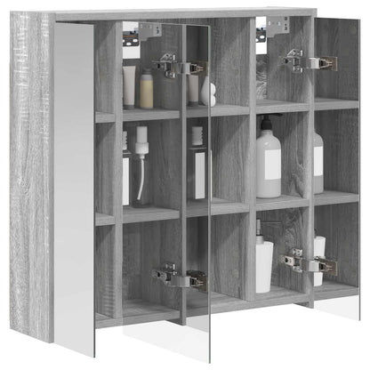 Bathroom Mirror Cabinet Grey Sonoma 63.5 x 16 x 62.5 cm