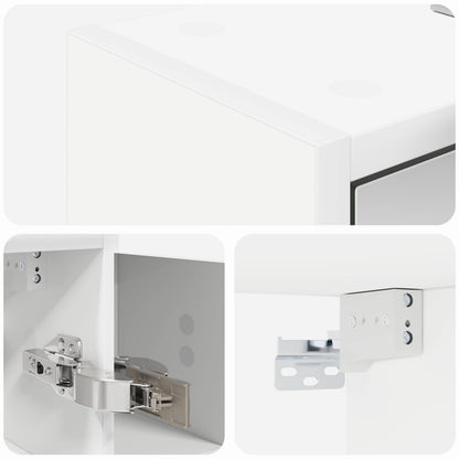 Bathroom Mirror Cabinet White 63.5 x 16 x 62.5 cm