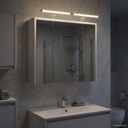 Bathroom Mirror Cabinet White 63.5 x 16 x 62.5 cm
