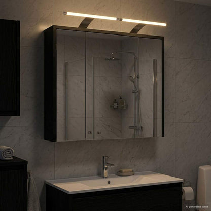 Bathroom Mirror Cabinet Black Oak 63.5 x 16 x 62.5 cm