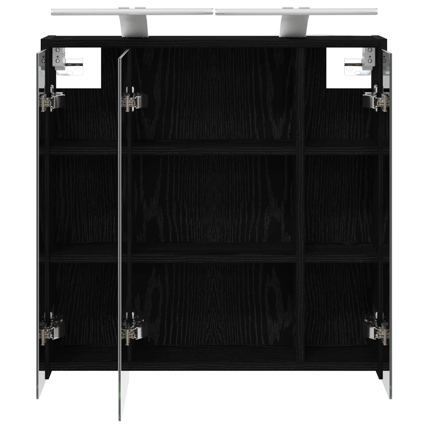 Bathroom Mirror Cabinet Black Oak 63.5 x 16 x 62.5 cm