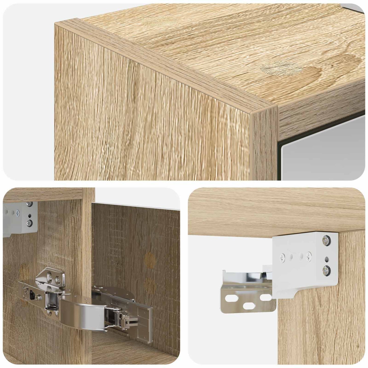 Bathroom Mirror Cabinet Sonoma Oak 63.5 x 16 x 62.5 cm