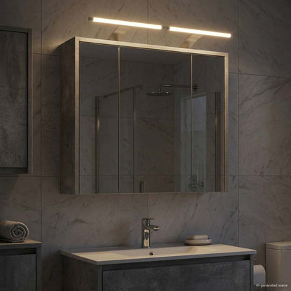 Bathroom Mirror Cabinet Concrete Grey 63.5 x 16 x 62.5 cm