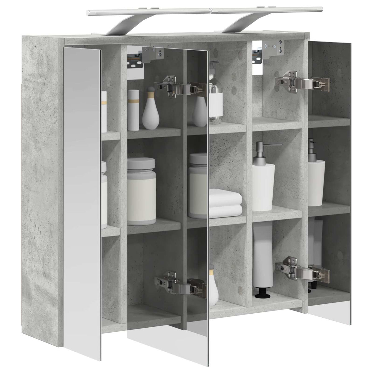 Bathroom Mirror Cabinet Concrete Grey 63.5 x 16 x 62.5 cm