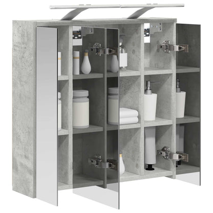 Bathroom Mirror Cabinet Concrete Grey 63.5 x 16 x 62.5 cm