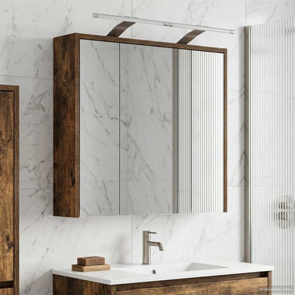 Bathroom Mirror Cabinet Smoked Oak 63.5 x 16 x 62.5 cm