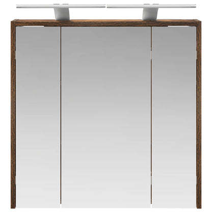 Bathroom Mirror Cabinet Smoked Oak 63.5 x 16 x 62.5 cm