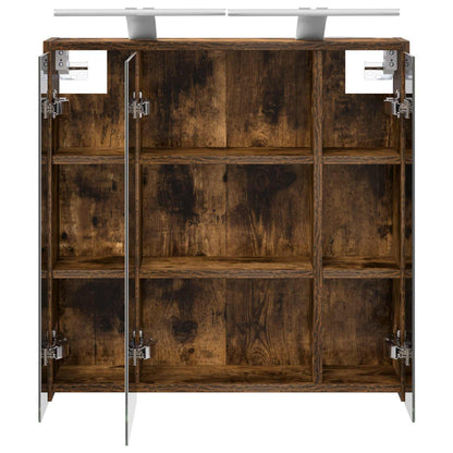 Bathroom Mirror Cabinet Smoked Oak 63.5 x 16 x 62.5 cm