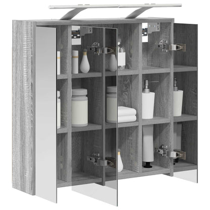 Bathroom Mirror Cabinet Grey Sonoma 63.5 x 16 x 62.5 cm
