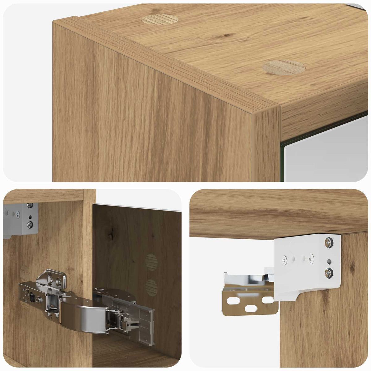 Bathroom Mirror Cabinet Artisian Oak 63.5 x 16 x 62.5 cm