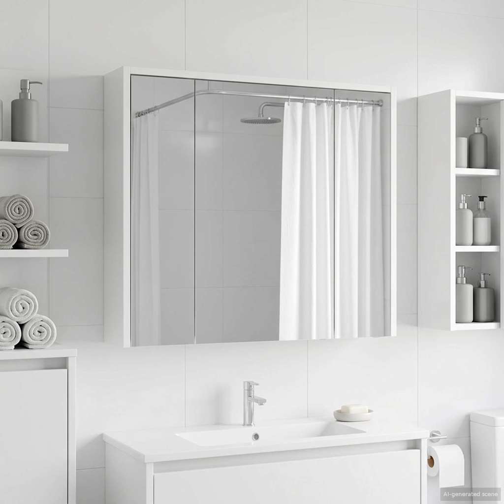 Bathroom Mirror Cabinet White 73.5 x 16 x 62.5 cm