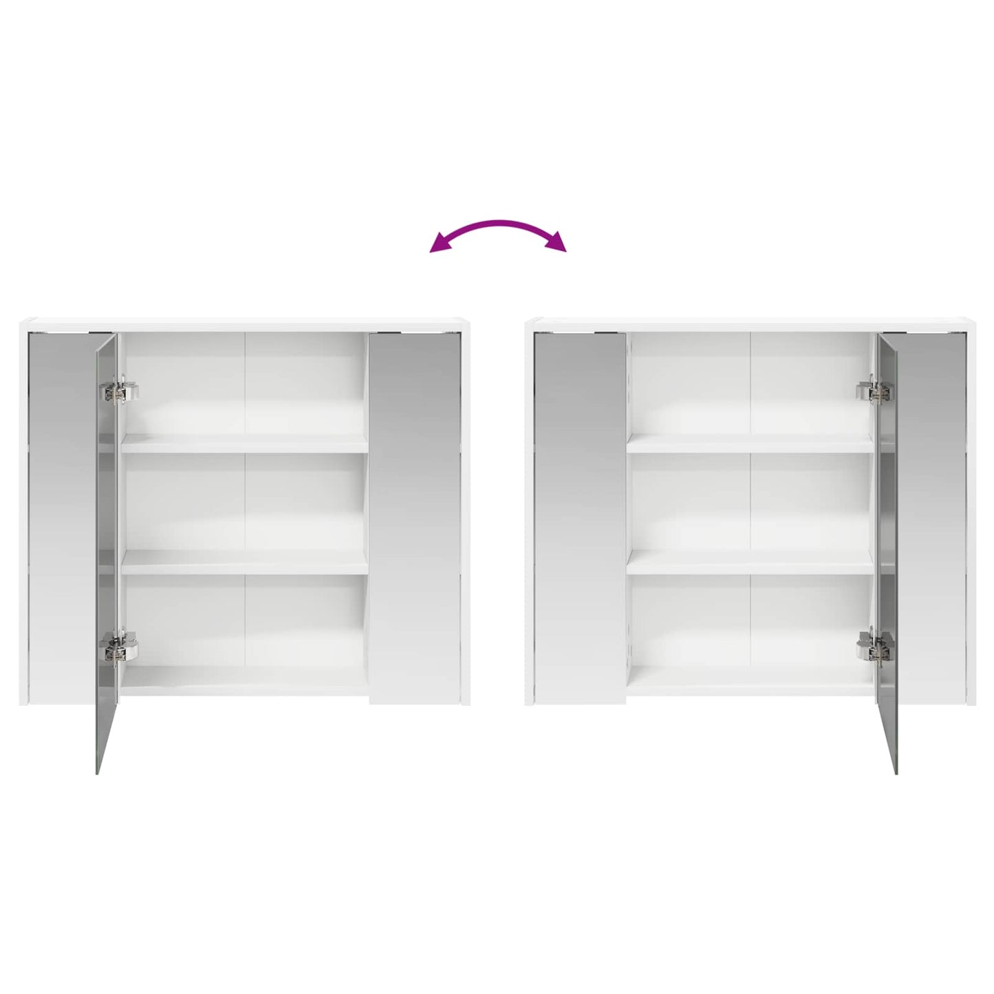 Bathroom Mirror Cabinet White 73.5 x 16 x 62.5 cm