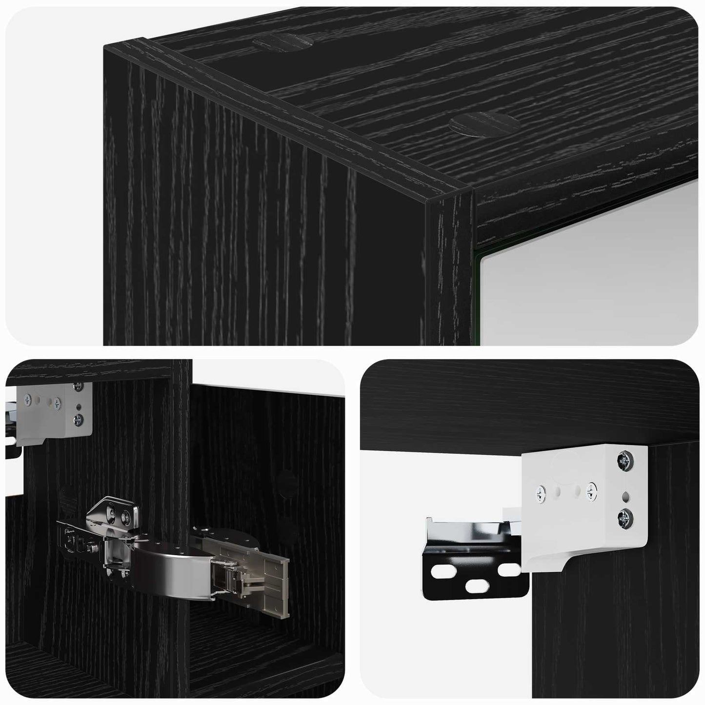 Bathroom Mirror Cabinet Black Oak 73.5 x 16 x 62.5 cm