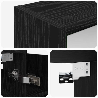 Bathroom Mirror Cabinet Black Oak 73.5 x 16 x 62.5 cm