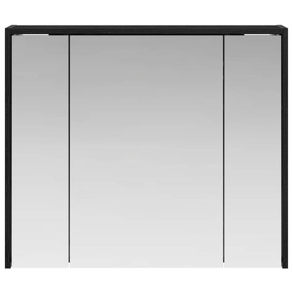 Bathroom Mirror Cabinet Black Oak 73.5 x 16 x 62.5 cm