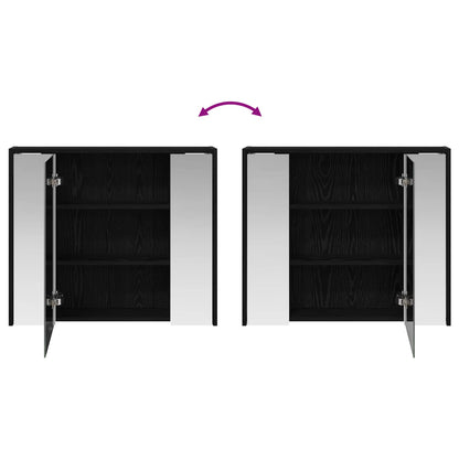 Bathroom Mirror Cabinet Black Oak 73.5 x 16 x 62.5 cm