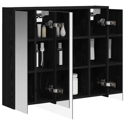Bathroom Mirror Cabinet Black Oak 73.5 x 16 x 62.5 cm
