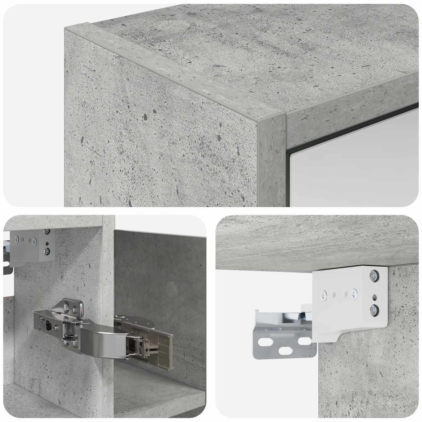Bathroom Mirror Cabinet Concrete Grey 73.5 x 16 x 62.5 cm