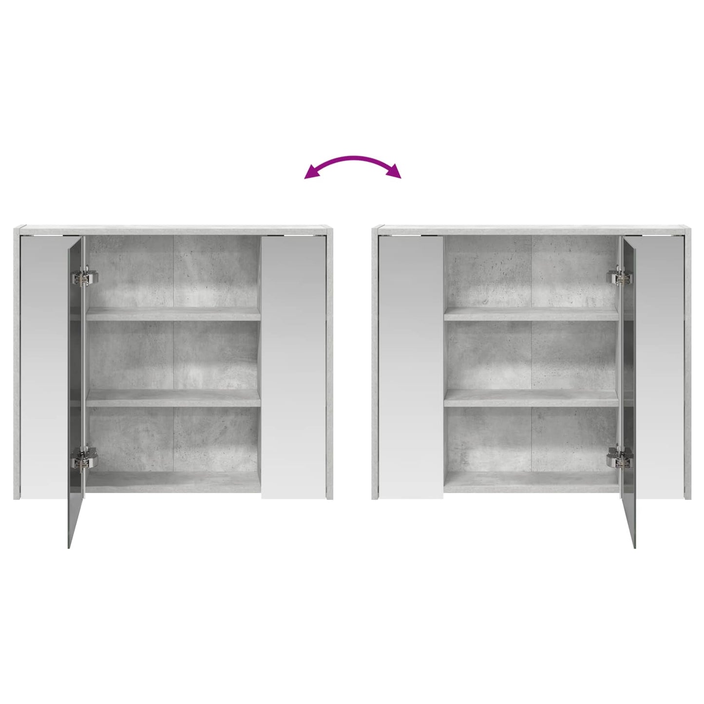 Bathroom Mirror Cabinet Concrete Grey 73.5 x 16 x 62.5 cm