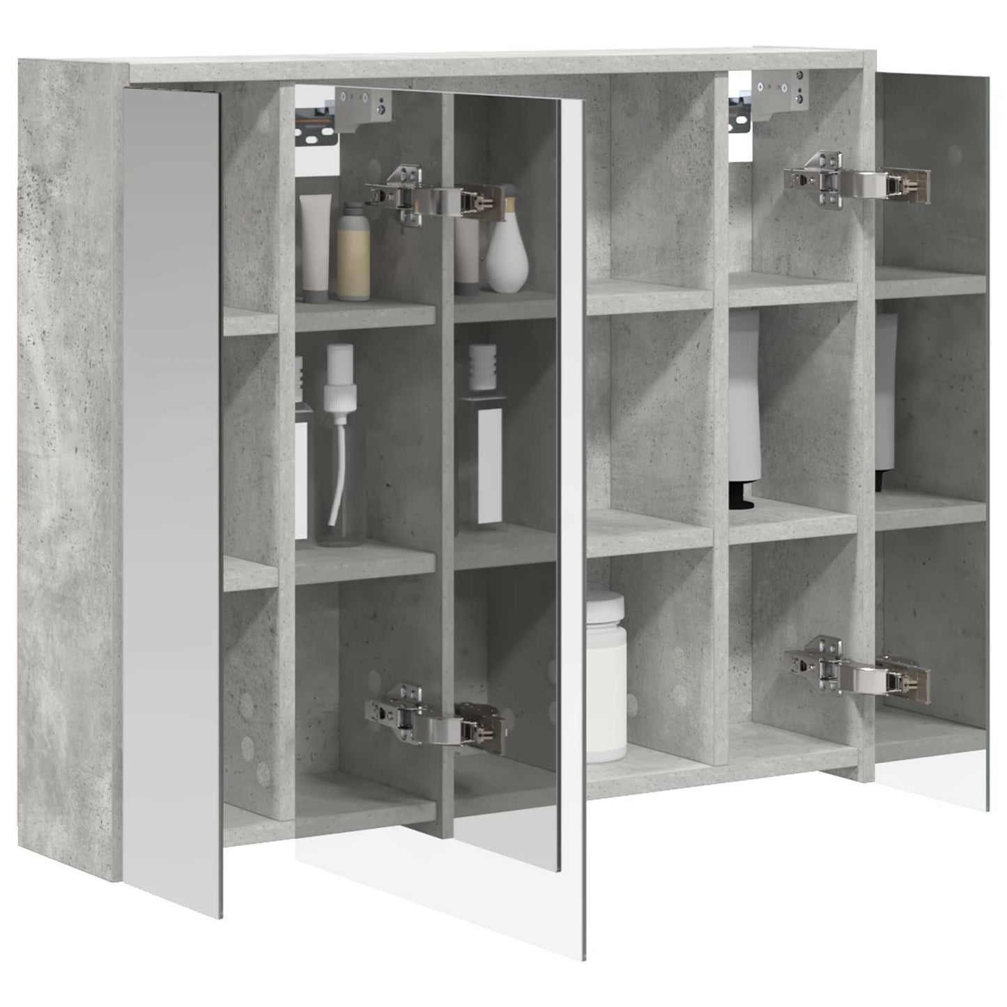 Bathroom Mirror Cabinet Concrete Grey 73.5 x 16 x 62.5 cm
