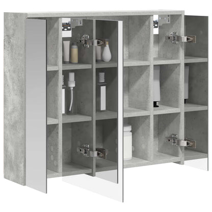Bathroom Mirror Cabinet Concrete Grey 73.5 x 16 x 62.5 cm