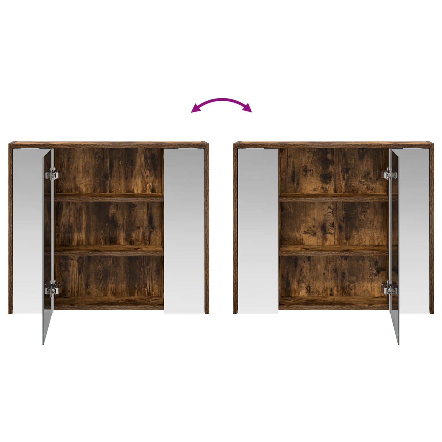 Bathroom Mirror Cabinet Smoked Oak 73.5 x 16 x 62.5 cm