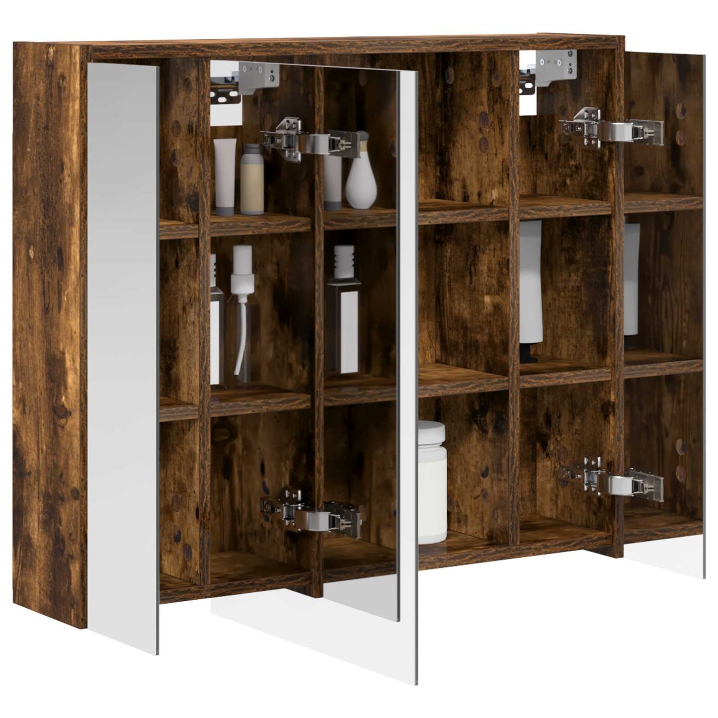 Bathroom Mirror Cabinet Smoked Oak 73.5 x 16 x 62.5 cm