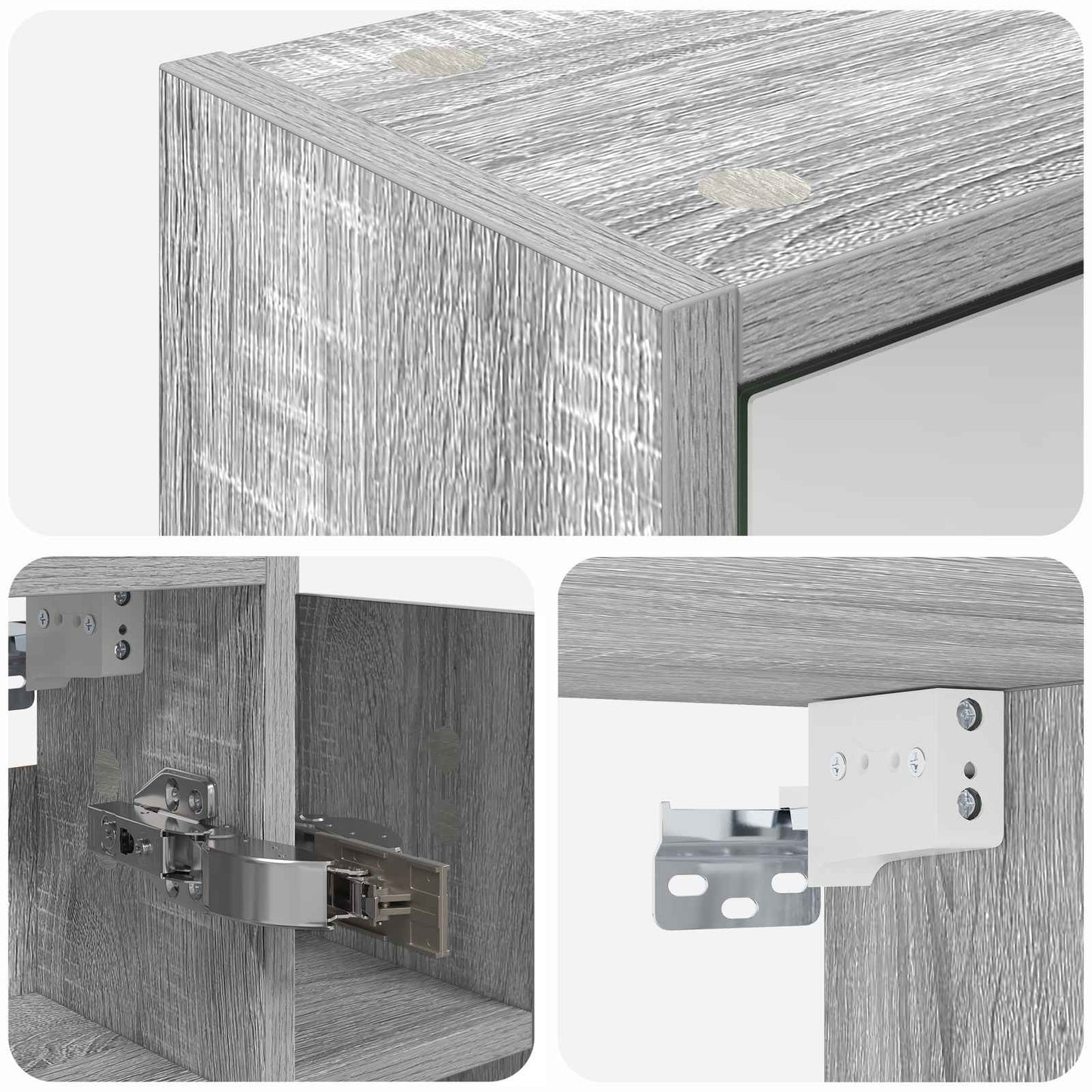 Bathroom Mirror Cabinet Grey Sonoma 73.5 x 16 x 62.5 cm