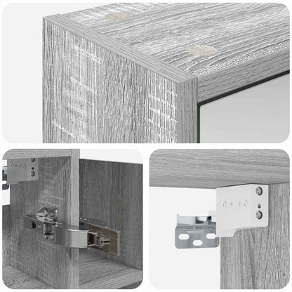 Bathroom Mirror Cabinet Grey Sonoma 73.5 x 16 x 62.5 cm