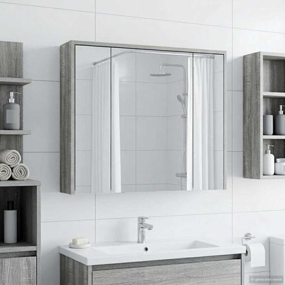 Bathroom Mirror Cabinet Grey Sonoma 73.5 x 16 x 62.5 cm