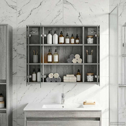 Bathroom Mirror Cabinet Grey Sonoma 73.5 x 16 x 62.5 cm
