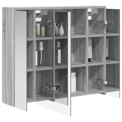 Bathroom Mirror Cabinet Grey Sonoma 73.5 x 16 x 62.5 cm
